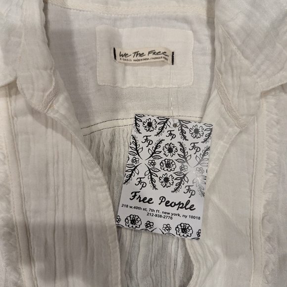 Free People White Button Down Shirt - Picture 2 of 13